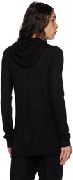 Rick Owens Black Garter Stitch Hoodie