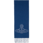 Vivienne Westwood Blue Double Face Scarf