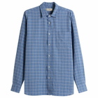 Foret Men's Scout Loose Weave Check Shirt in Light Blue Check