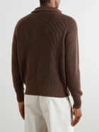 Stòffa - Slim-Fit Ribbed Cashmere Cardigan - Brown