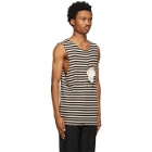 BED J.W. FORD Black and Beige Striped Pocket Tank Top
