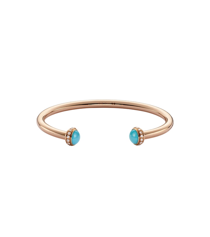 Photo: Piaget Possession 18kt rose gold cuff bracelet with diamonds and turquoise