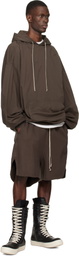 Rick Owens DRKSHDW Brown Temple Hun Hoodie
