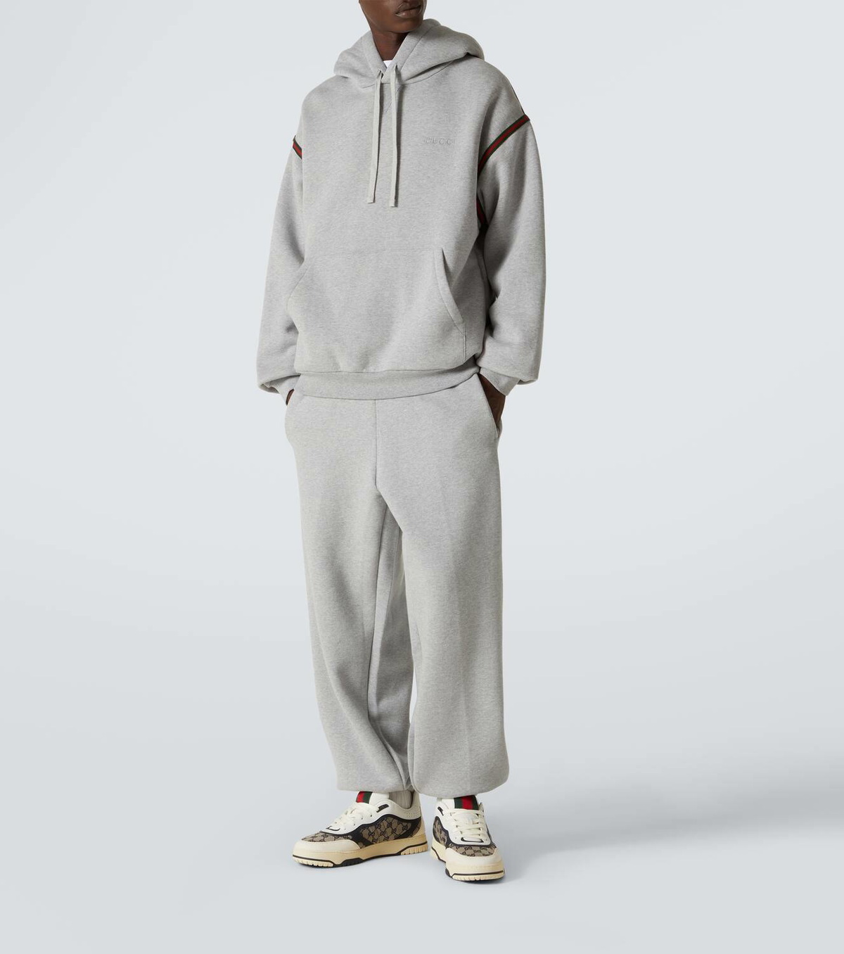 Gucci Web cotton jersey hoodie Gucci