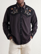 Human Made - Embroidered Cotton and Wool-Blend Twill Western Shirt - Purple
