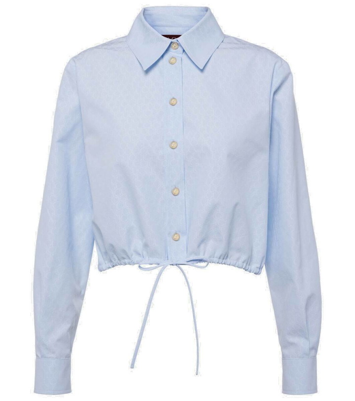 Photo: Gucci Pinstriped cropped cotton jacquard shirt