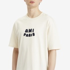 AMI Paris Men's Jersey T Shirt in White Cream