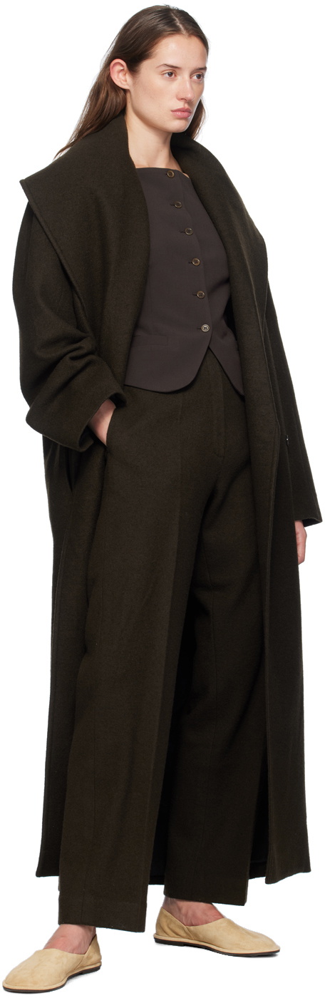 GIA STUDIOS Brown Shawl Lapel Coat