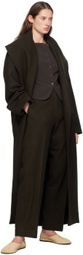 GIA STUDIOS Brown Shawl Lapel Coat