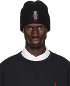 Polo Ralph Lauren Black Solid Flag Bear Beanie