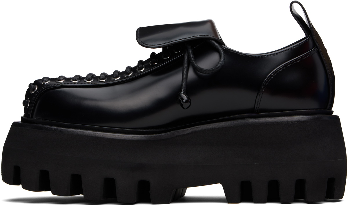 McQueen Black Sofa Lace Up Derbys