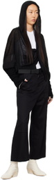 Y's Black Hooded Cardigan