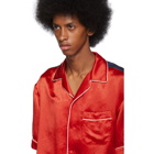 Gucci Red Print Back Bowling Shirt