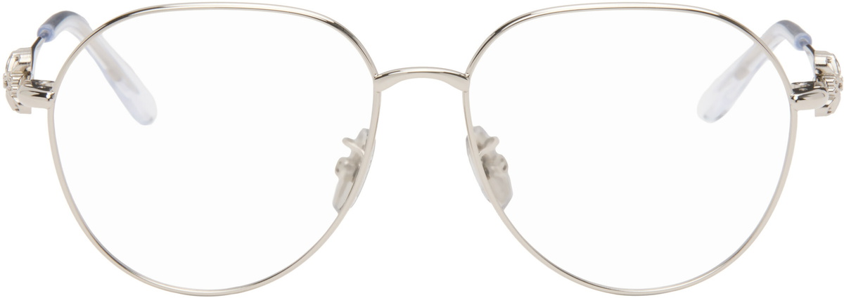 LOEWE Silver Anagram Aviator Glasses