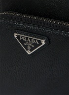 Prada - Logo Plaque Phone Pouch in Black