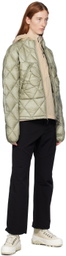 ROA Green Diamond-Quilted Down Jacket