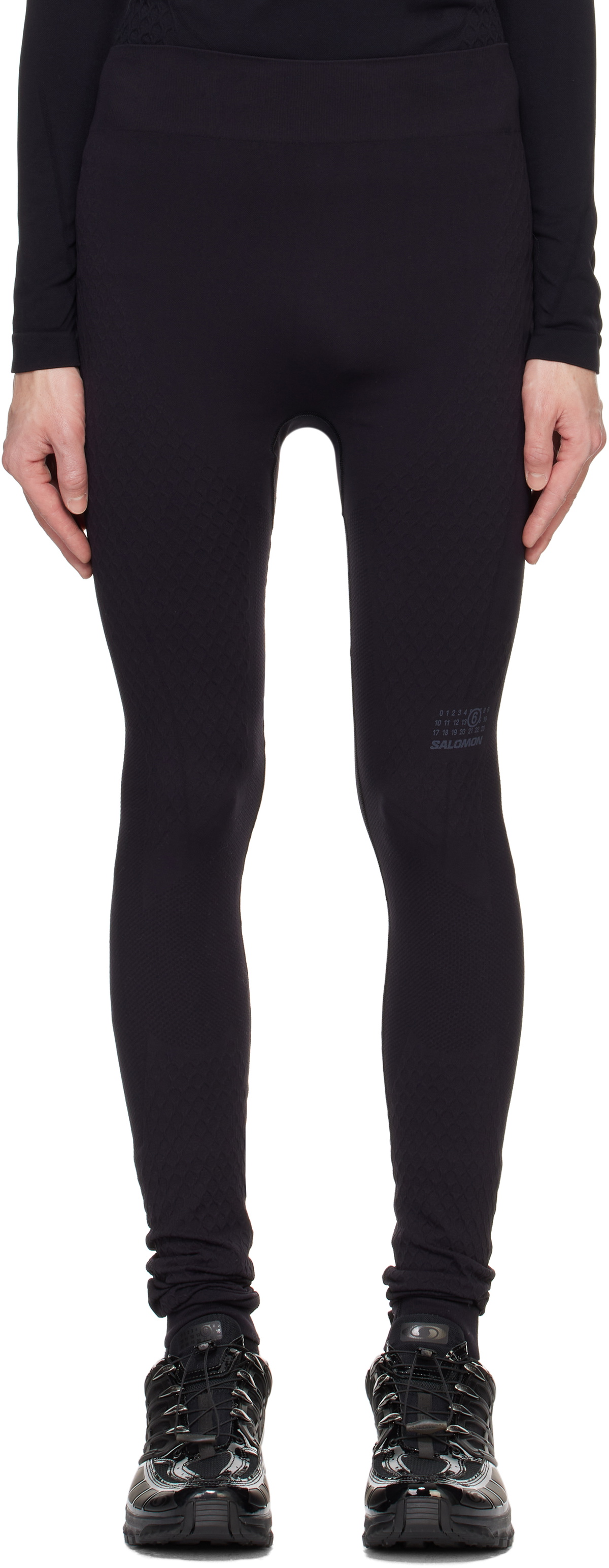 MM6 Maison Margiela Black Salomon Edition Textured Leggings