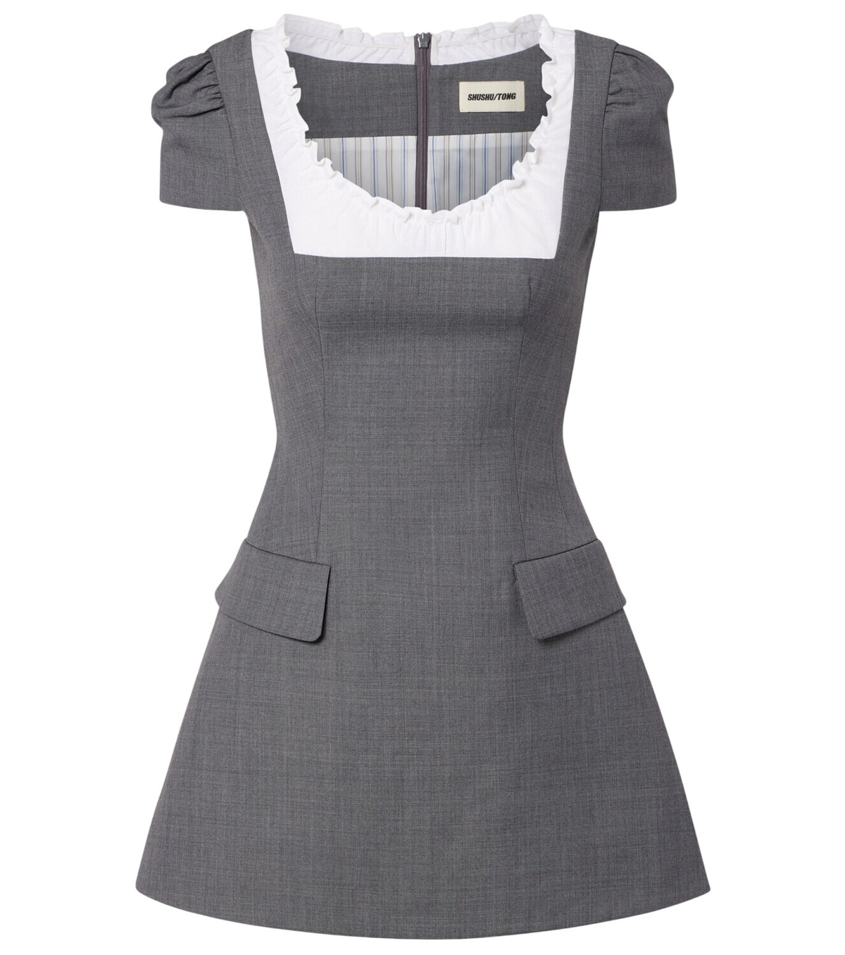 SHUSHU/TONG shushutong ホワイトミニワンピース 半袖 SHUSHU/TONG -