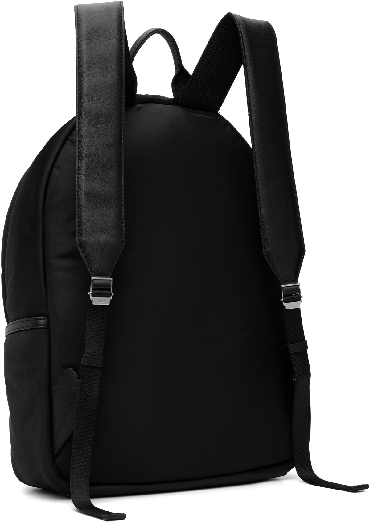 AMI Paris Black Nylon Marcel Backpack