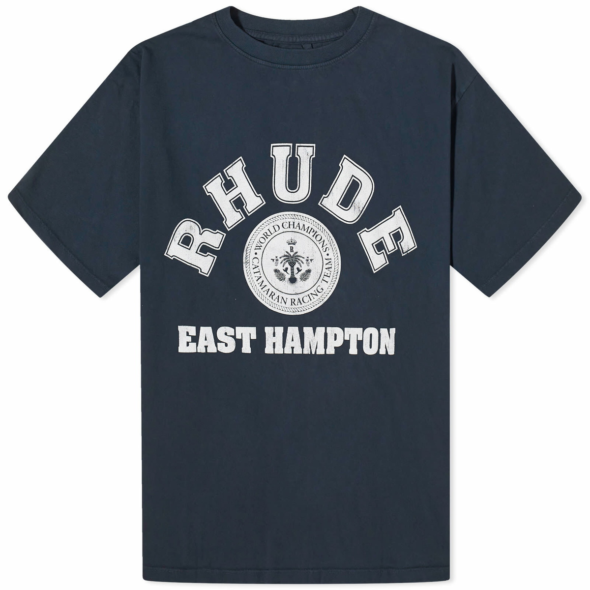Rhude Men's Hampton Catamaran T-Shirt in Vintage Black Rhude