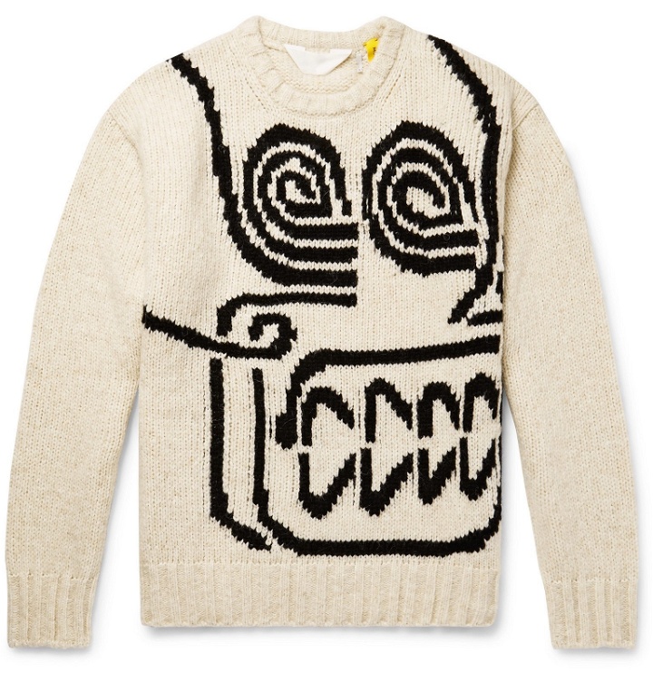 Photo: Moncler Genius - 2 Moncler 1952 Intarsia Knitted Sweater - Neutrals
