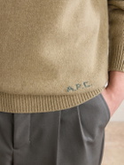 A.P.C. - Edmond Logo-Intarsia Wool Sweater - Neutrals