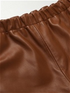 Marni - Straight-Leg Striped Nappa Leather Trousers - Brown