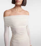 Wolford Draped semi-sheer off-shoulder top