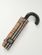 Burberry - Checked Leather-Handle Umbrella