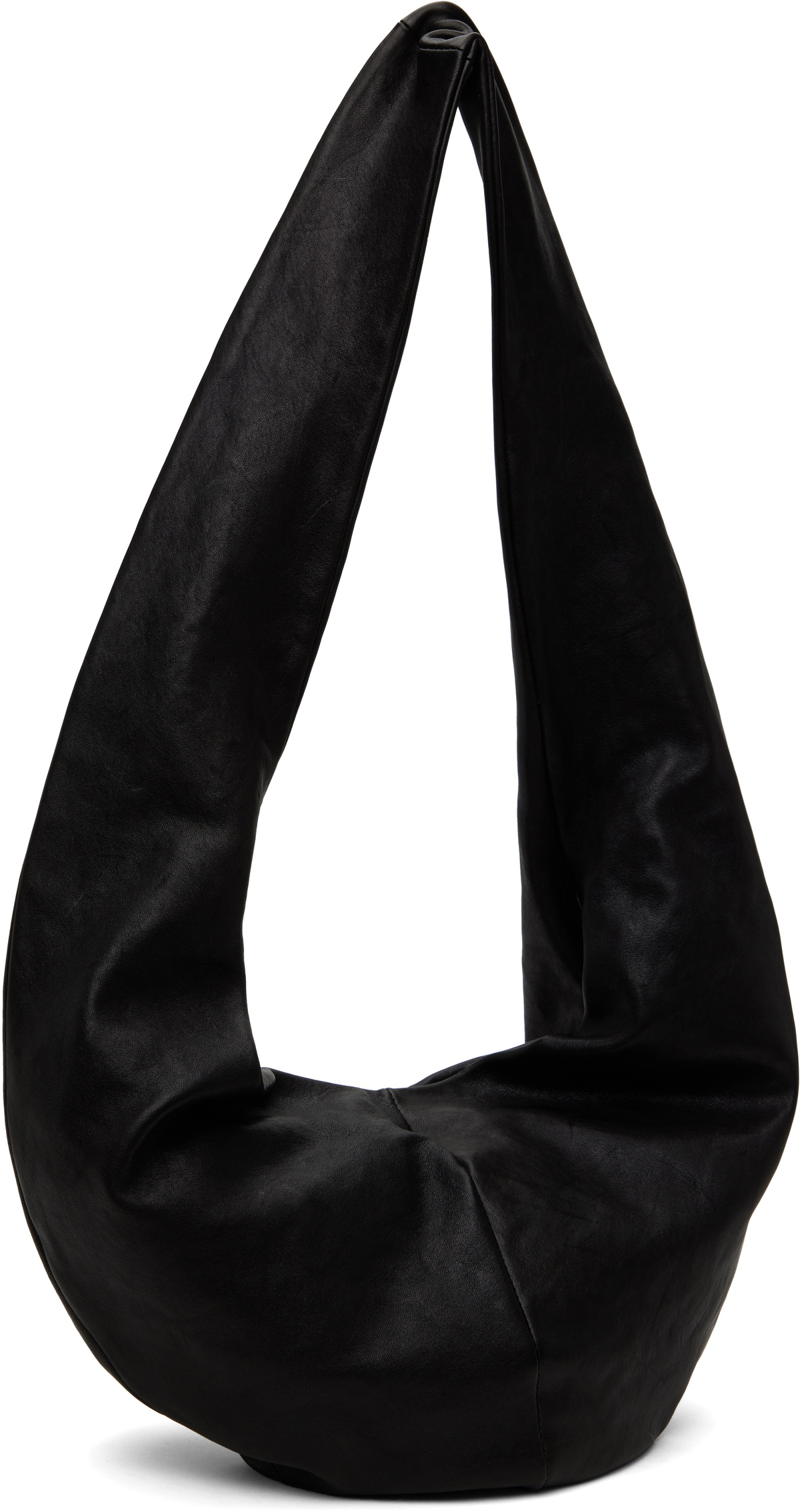 Gabriela Coll Garments Black No.250 Calfskin Crossed Leather Bag