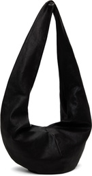 Gabriela Coll Garments Black No.250 Calfskin Crossed Leather Bag