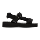 Fendi Black Logo Strap Sandals