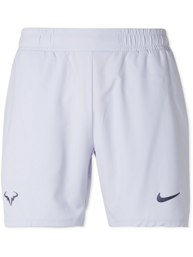 Photo: NIKE TENNIS - NikeCourt Rafa Slim-Fit Recycled Dri-FIT Tennis Shorts - Gray