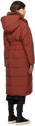 Yves Salomon Red Quilted Down Jacket