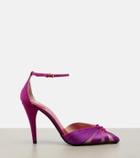 Valentino Garavani Annine leather-trimmed satin pumps