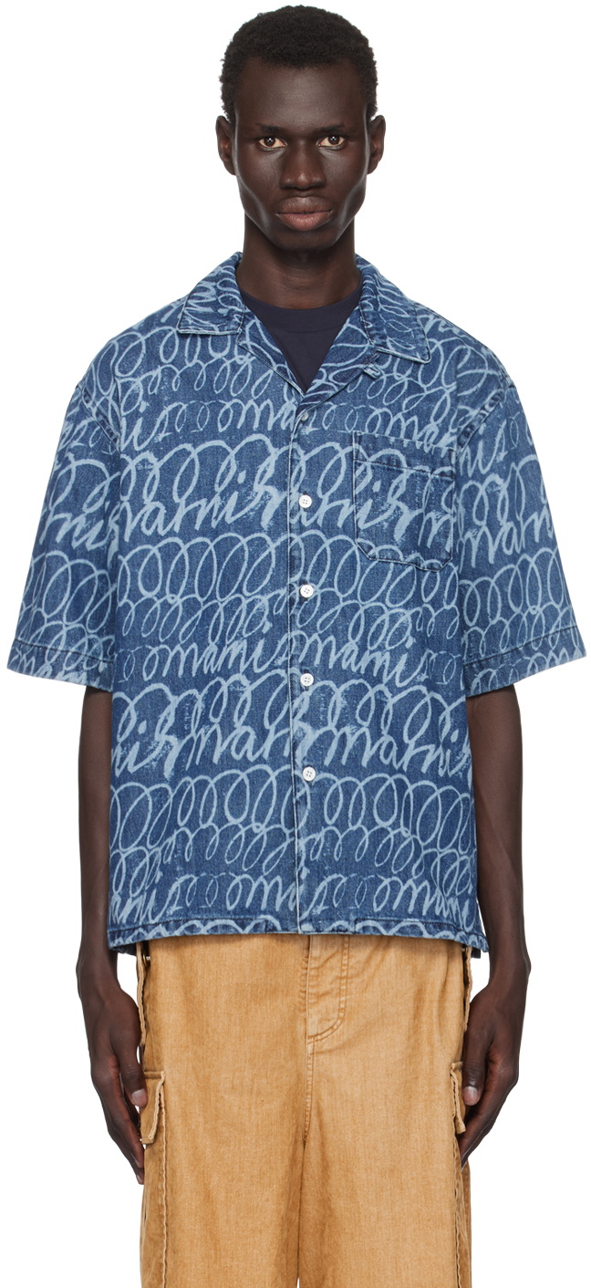 Marni Blue Scribble Denim Shirt Marni