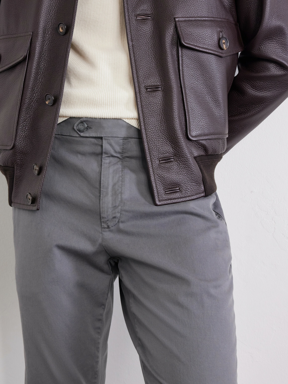 Canali - Slim-Fit Stretch Cotton-Blend Gabardine Trousers - Gray