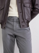 Canali - Slim-Fit Stretch Cotton-Blend Gabardine Trousers - Gray