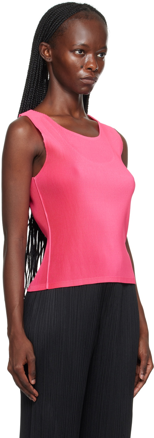 Pleats Please Issey Miyake Pink Mist July Tank Top Pleats