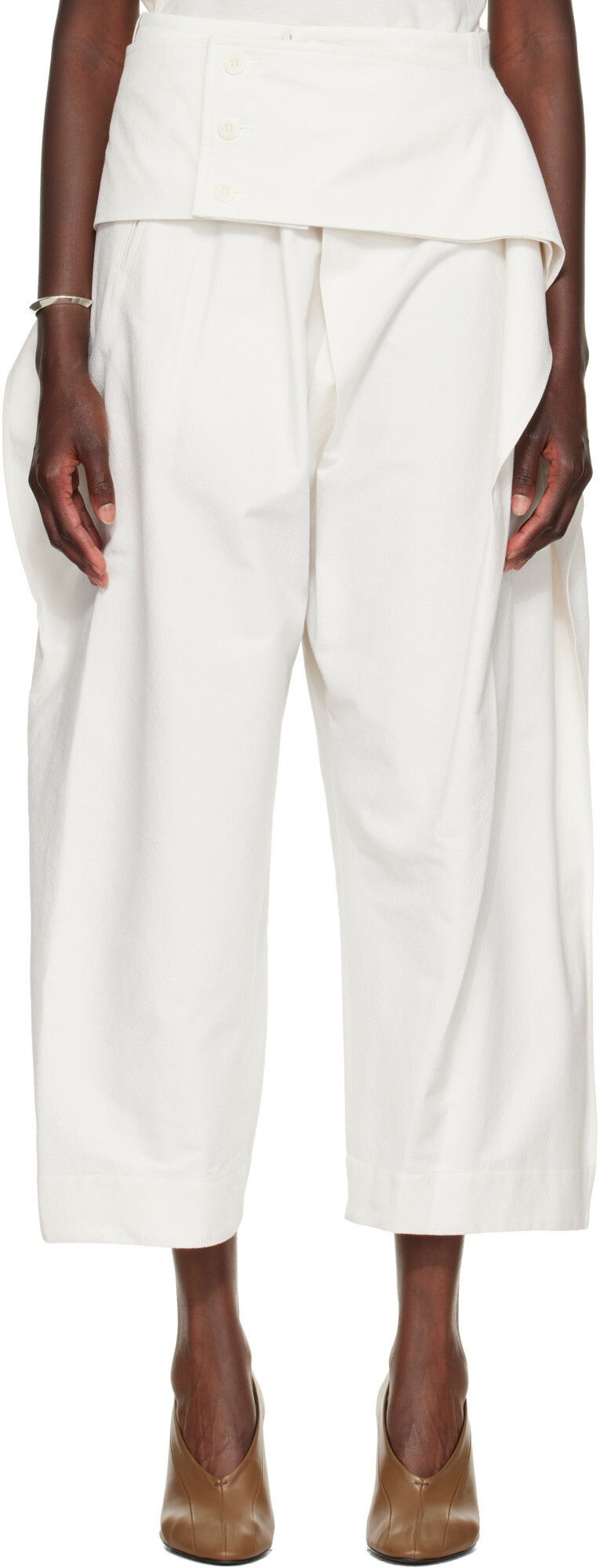 ISSEY MIYAKE Off-White Grainy Trousers