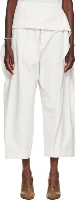 Photo: ISSEY MIYAKE Off-White Grainy Trousers