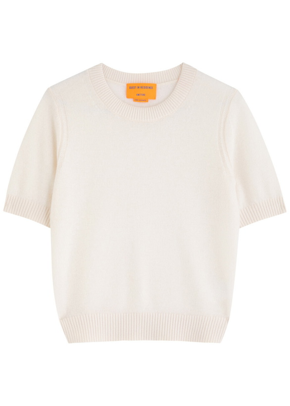 Photo: Guest In Residence Knitted Cashmere T-shirt Cream