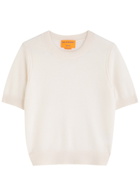 Guest In Residence Knitted Cashmere T-shirt Cream