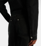 Bottega Veneta Intrecciato leather-trimmed denim jacket