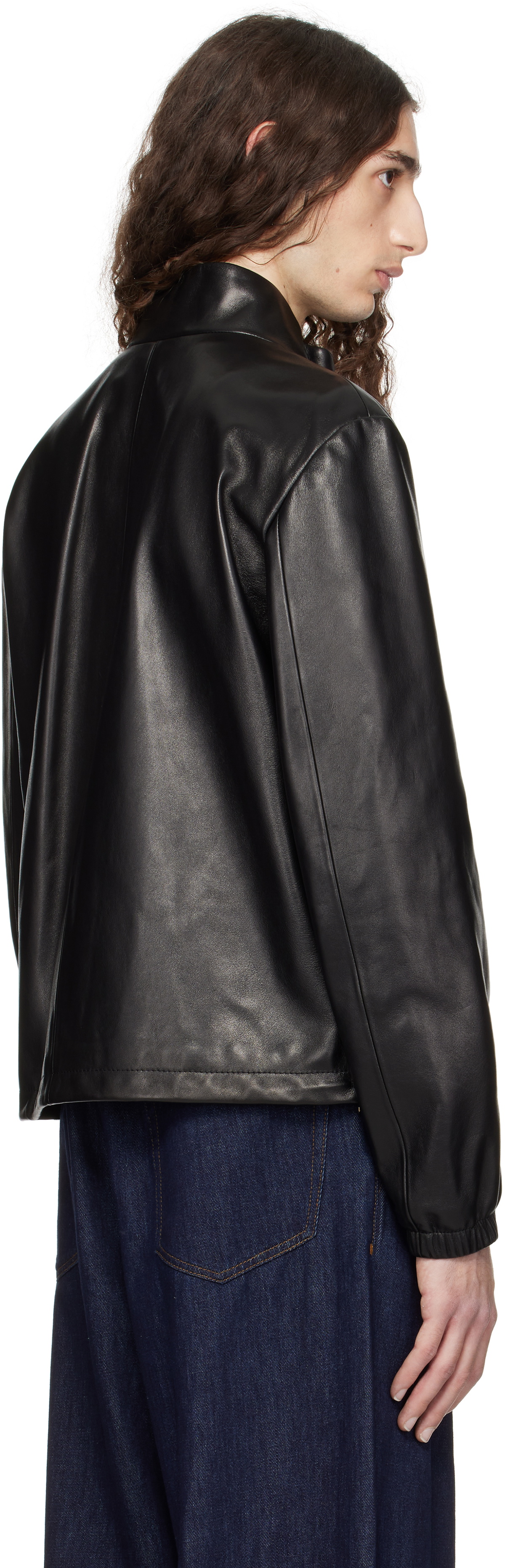 Versace Black Plongé Leather Jacket