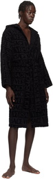 Versace Underwear Black 'Versace' Allover Bathrobe