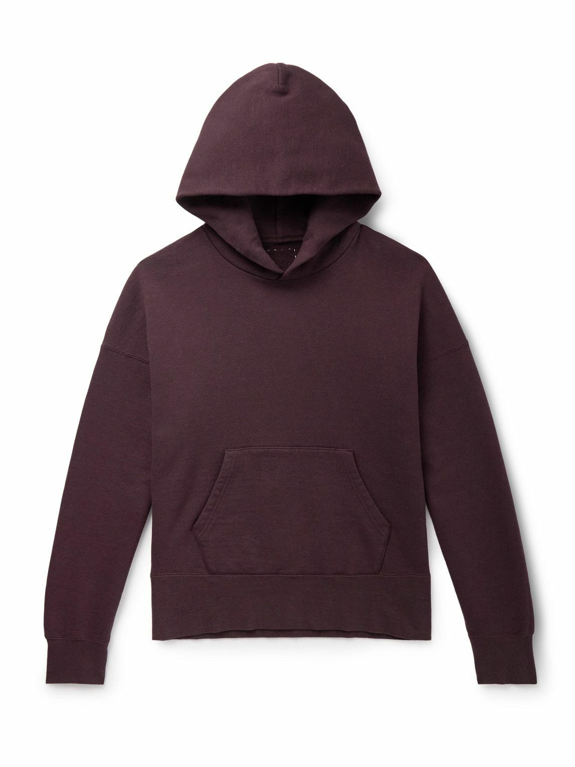 Visvim - Court Garment-Dyed Cotton-Blend Jersey Hoodie - Burgundy