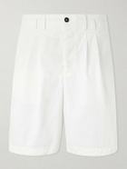 C.P. Company - Wide-Leg Cotton-Gabardine Bermuda Shorts - White