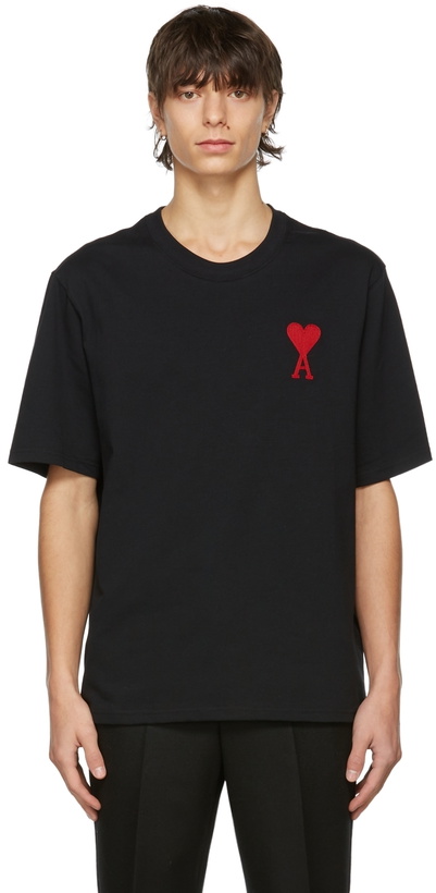 Photo: AMI Alexandre Mattiussi SSENSE Exclusive Black Ami De Coeur T-Shirt