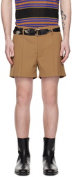 Dries Van Noten Brown Creased Shorts